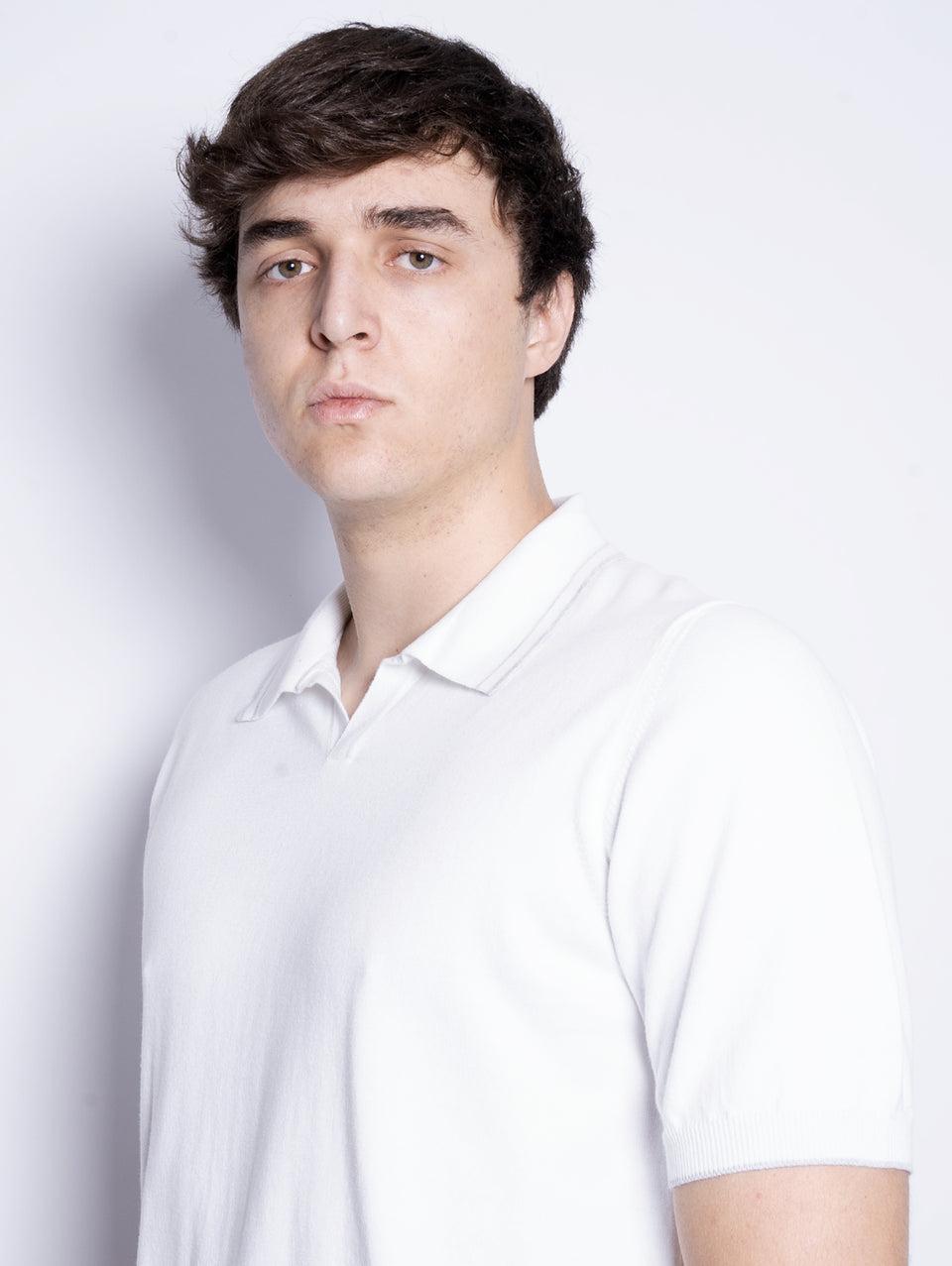 ALPHA STUDIO Polo In Cotone Tinto In Capo Bianco