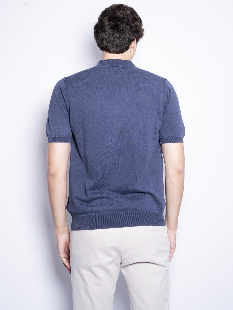 ALPHA STUDIO Polo In Cotone Tinto In Capo Blu