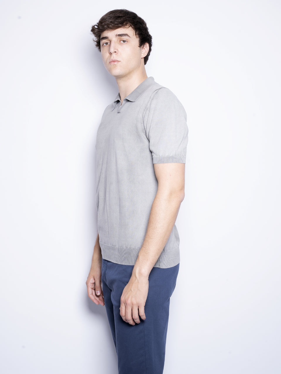 ALPHA STUDIO Polo In Cotone Tinto In Capo Salvia