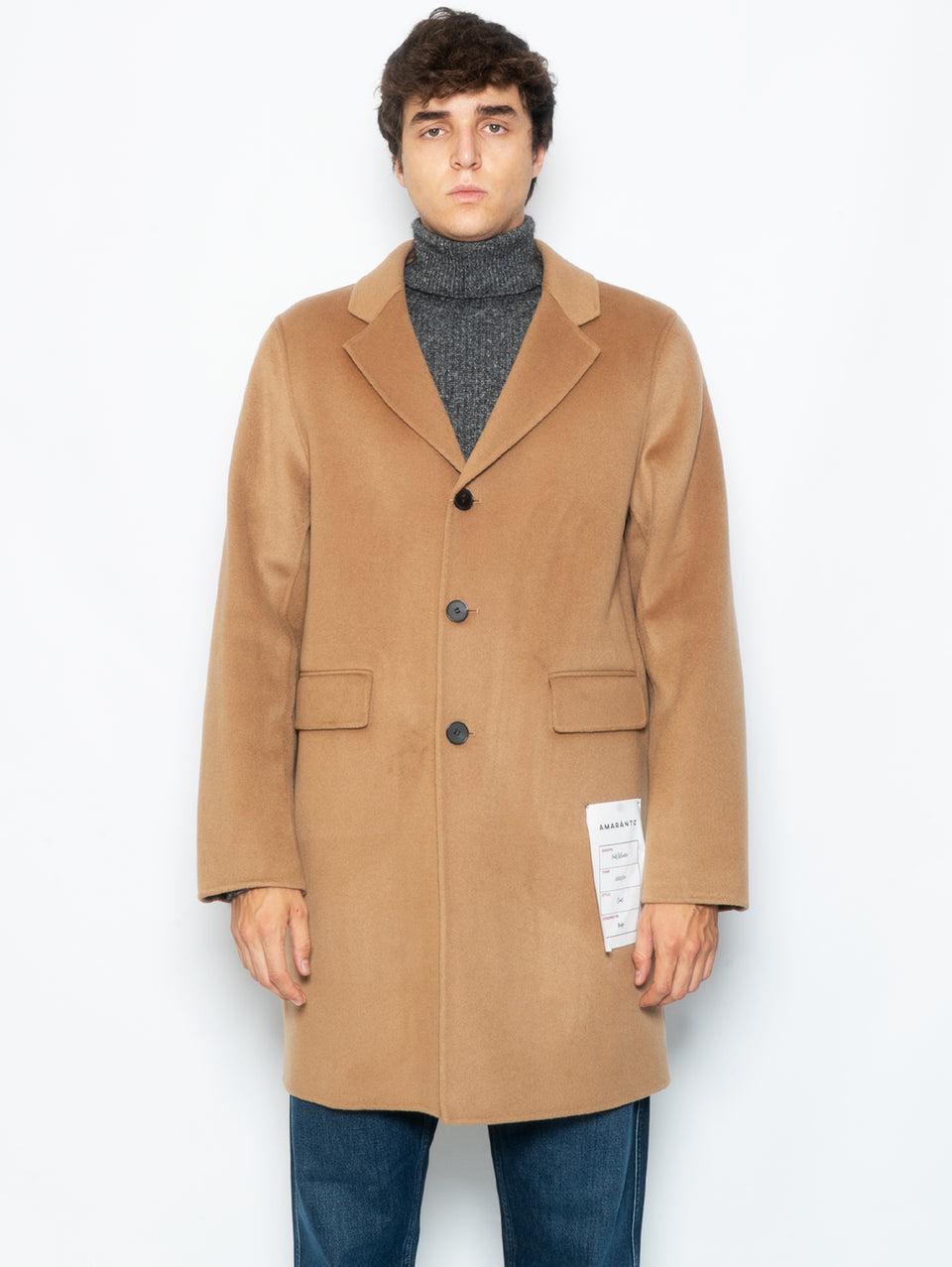 AMARANTO Cappotto Monopetto Tre Quarti Biscotto