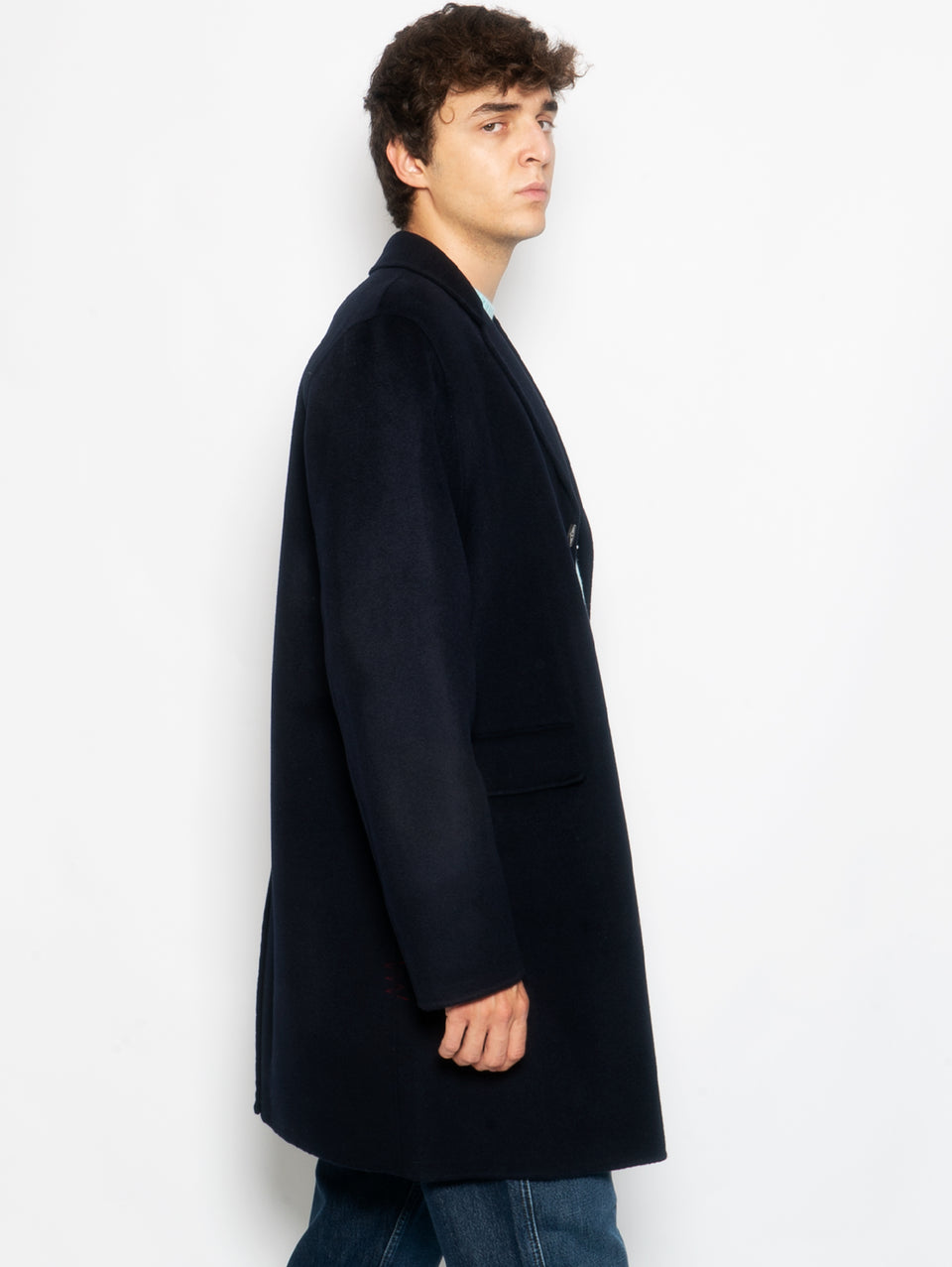 AMARANTO Cappotto Monopetto Tre Quarti Navy