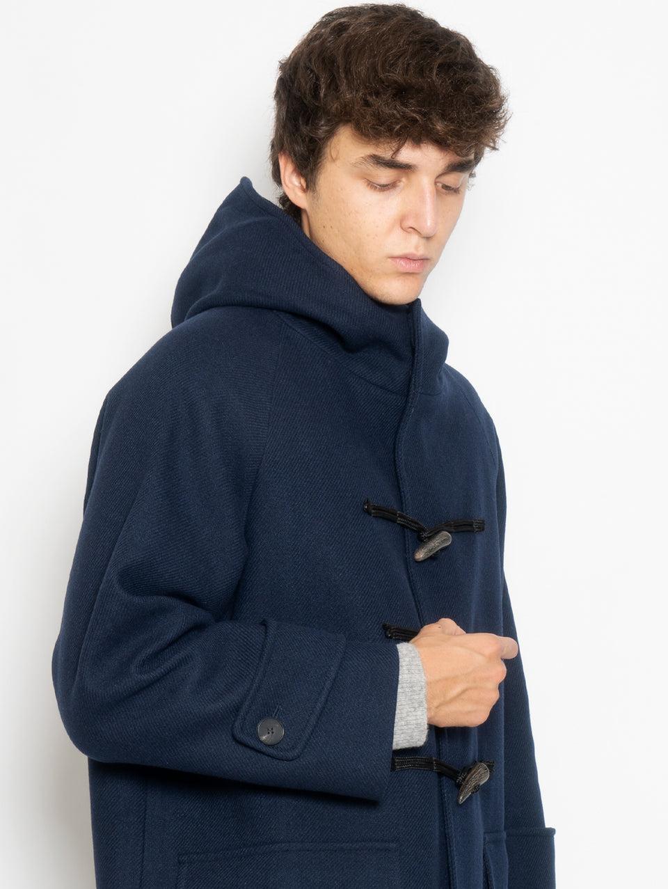 AMARANTO Cappotto Montgomery Lungo In Twill Navy