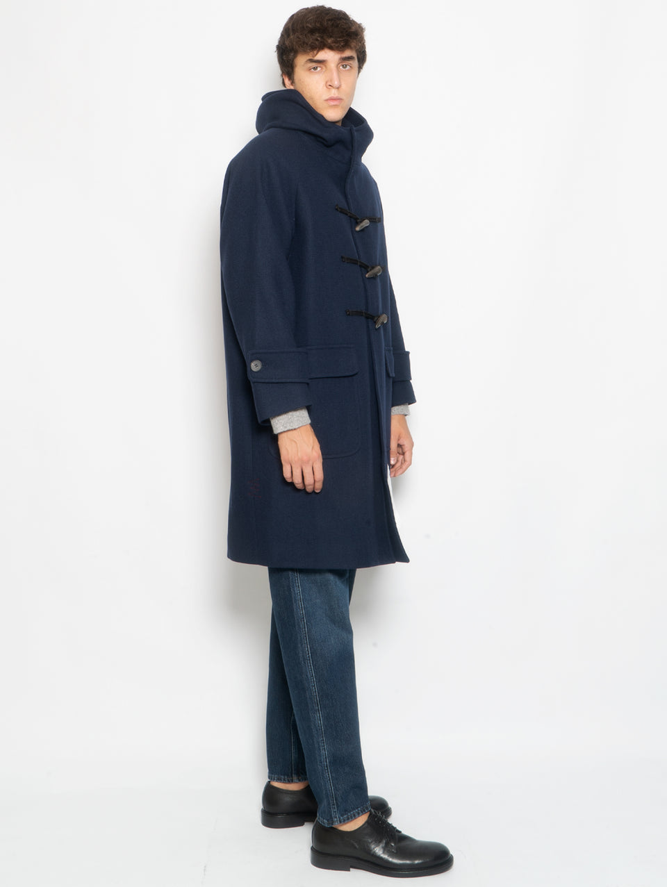 AMARANTO Cappotto Montgomery Lungo In Twill Navy