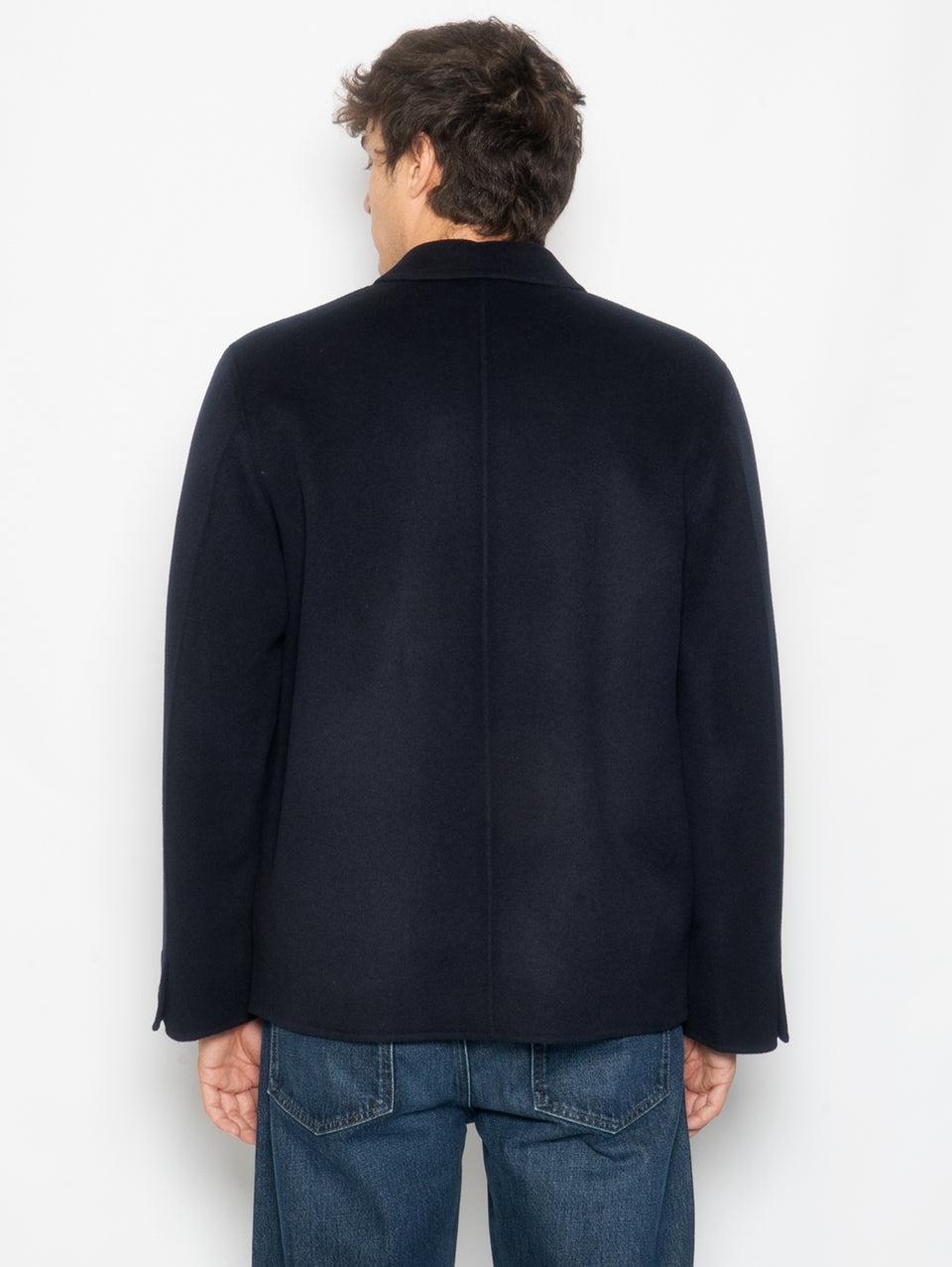 AMARANTO Giacca Worker In Cashmere E Lana Navy