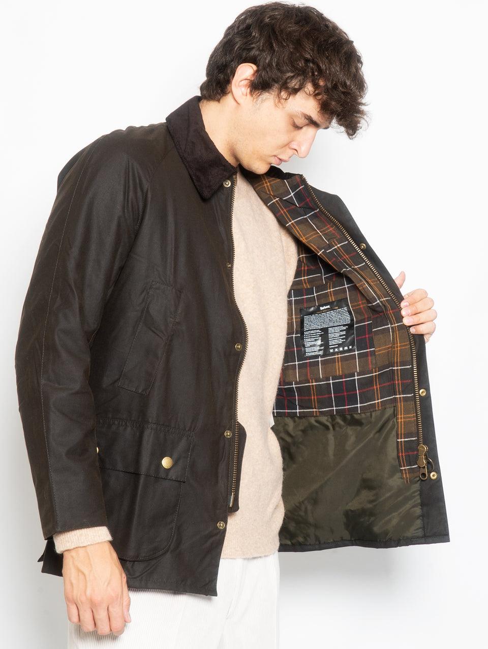 BARBOUR Giacca Ashby In Cotone Cerato Oliva
