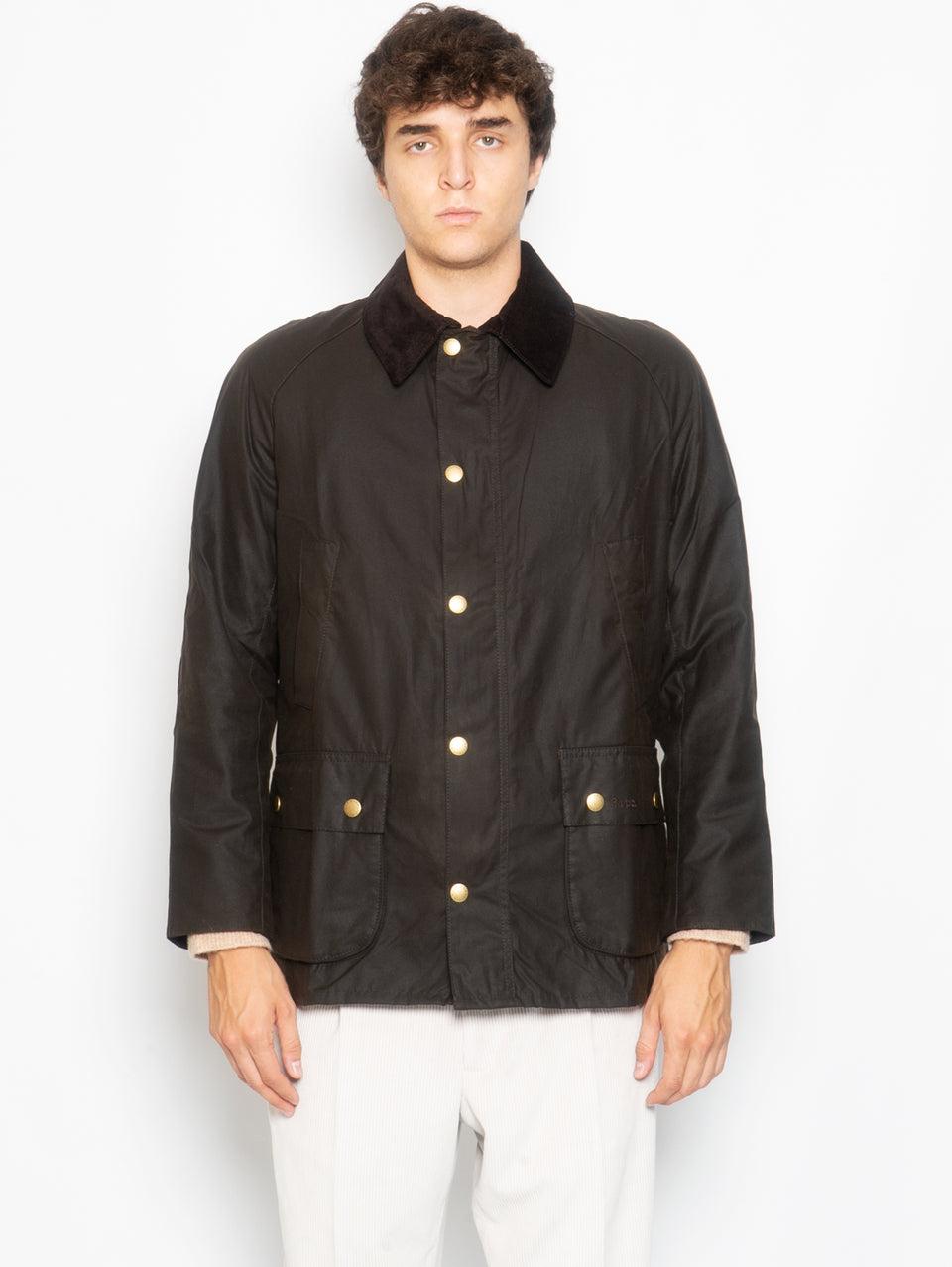 BARBOUR Giacca Ashby in Cotone Cerato Oliva