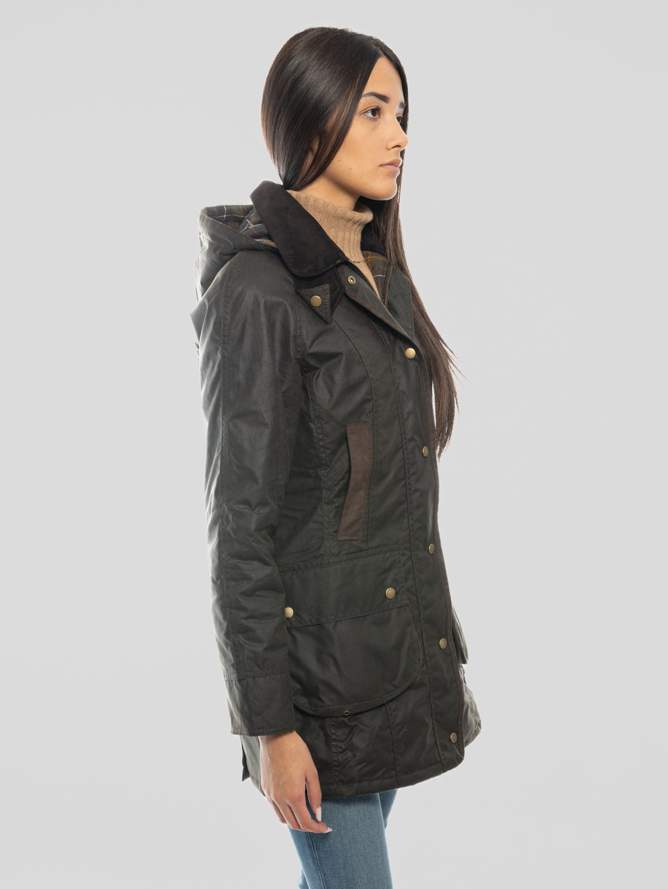 BARBOUR Giacca Bower Wax In Cotone Cerato Oliva