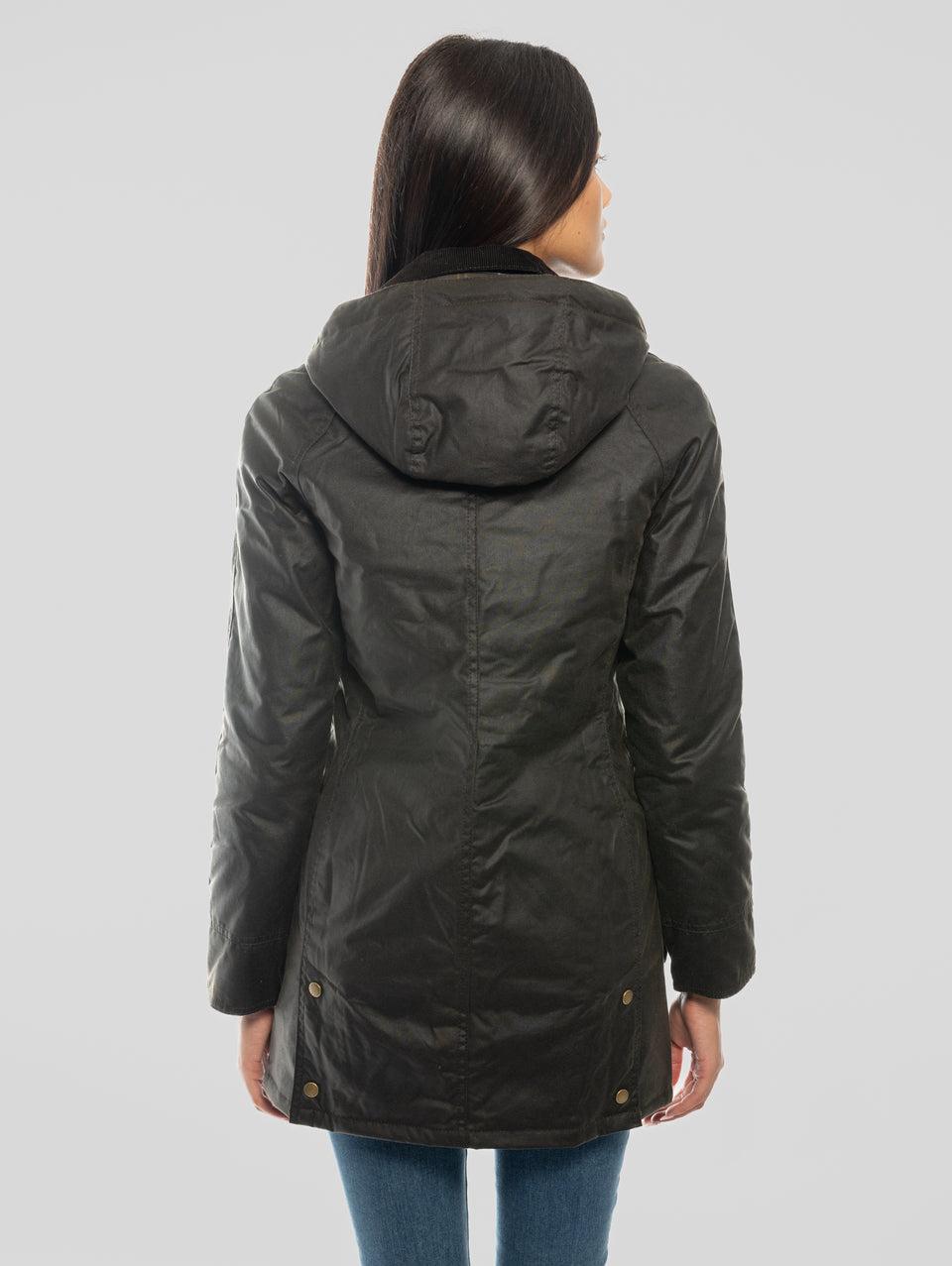 BARBOUR Giacca Bower Wax In Cotone Cerato Oliva