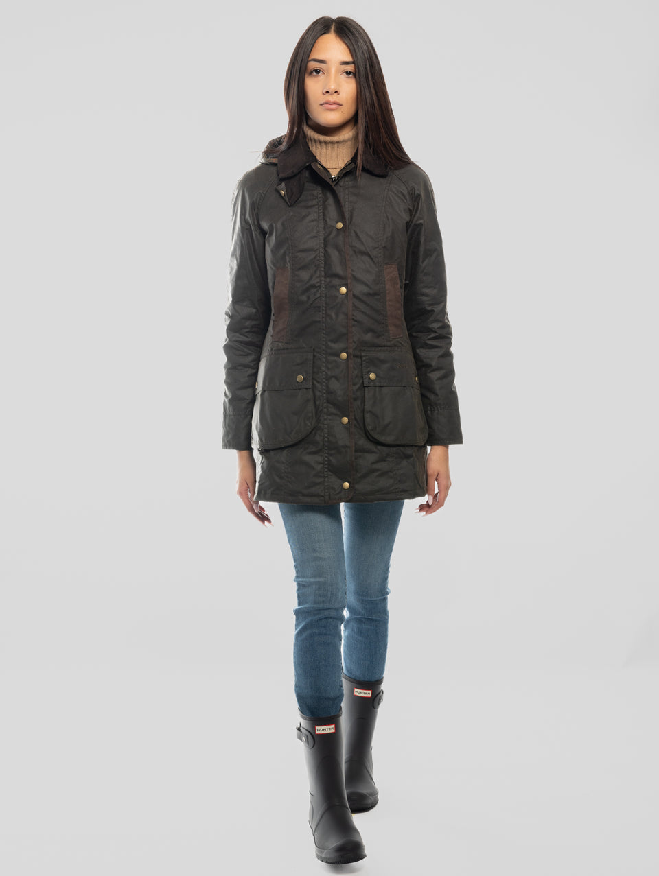 BARBOUR Giacca Bower Wax In Cotone Cerato Oliva