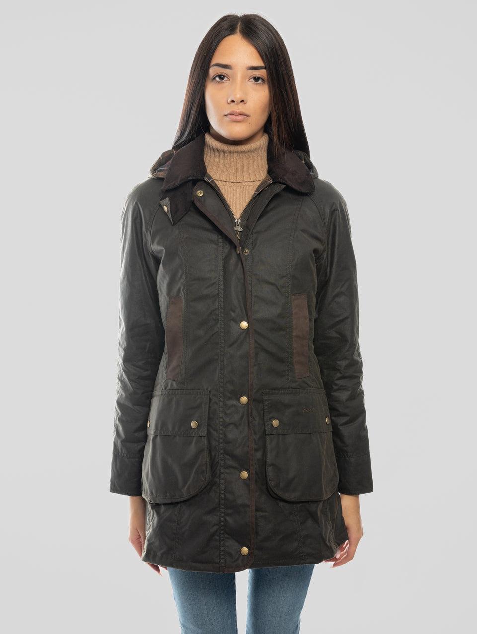 BARBOUR Giacca Bower Wax in Cotone Cerato Oliva