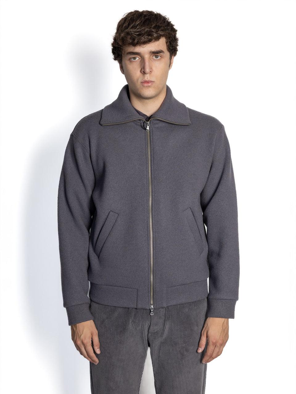 BARENA VENEZIA Bomber in Maglia di Lana Malva