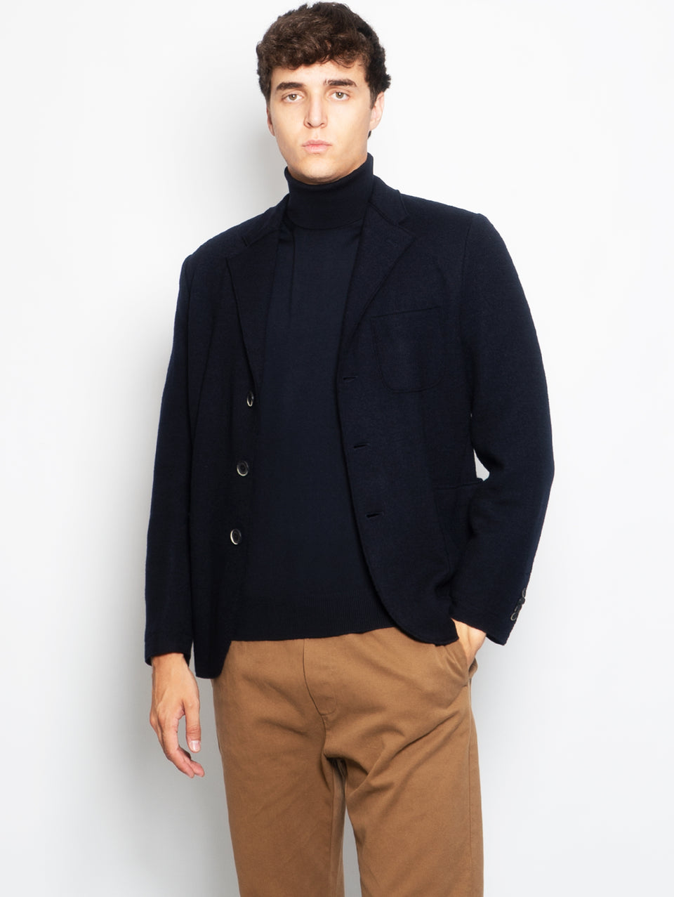 BARENA VENEZIA Giacca Slanegà in Panno di Lana Blu