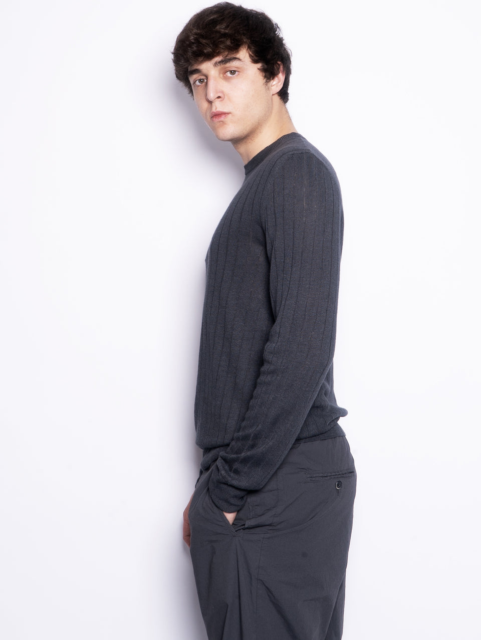 BARENA VENEZIA Maglia A Coste Ato Piombo