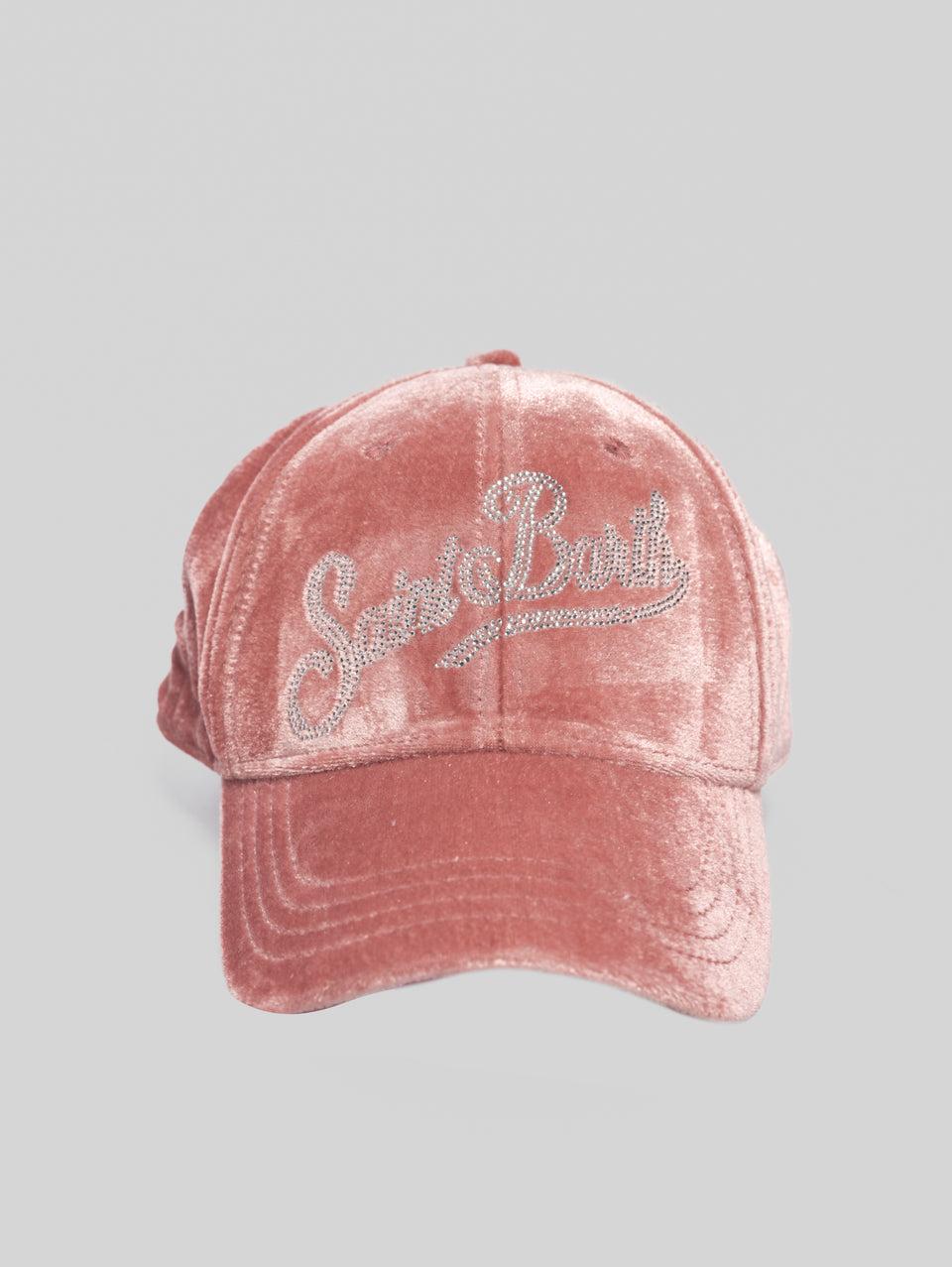 MC2 SAINT BARTH Berretto da Baseball in Velluto Rosa