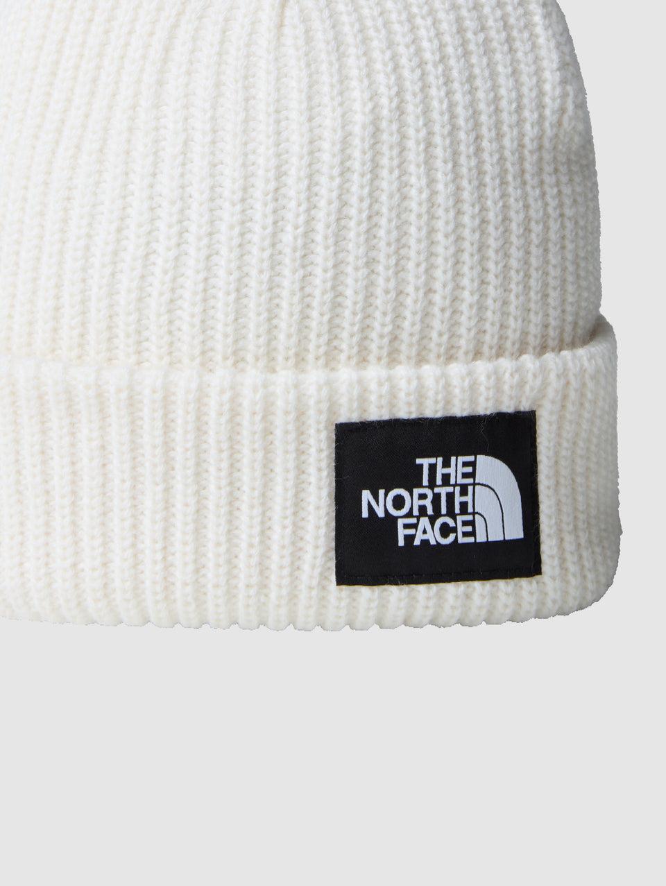 THE NORTH FACE Berretto In Maglia A Coste Con Logo Bianco