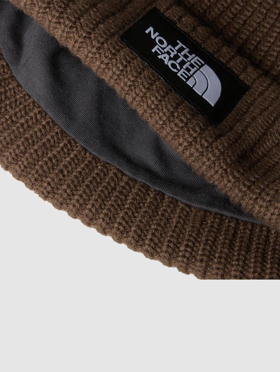 THE NORTH FACE Berretto In Maglia A Coste Con Logo Marrone