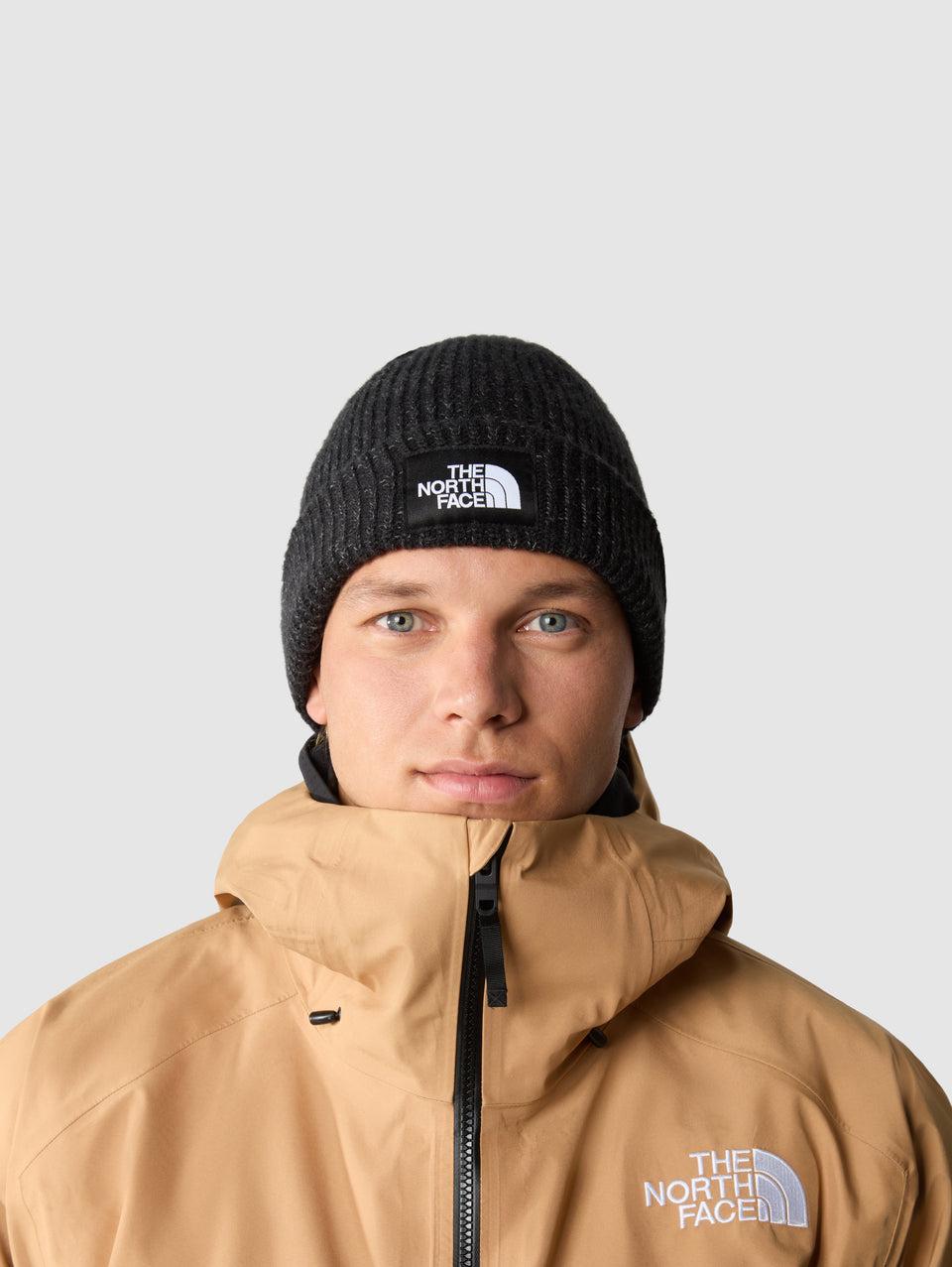 THE NORTH FACE Berretto In Maglia A Coste Con Logo Nero