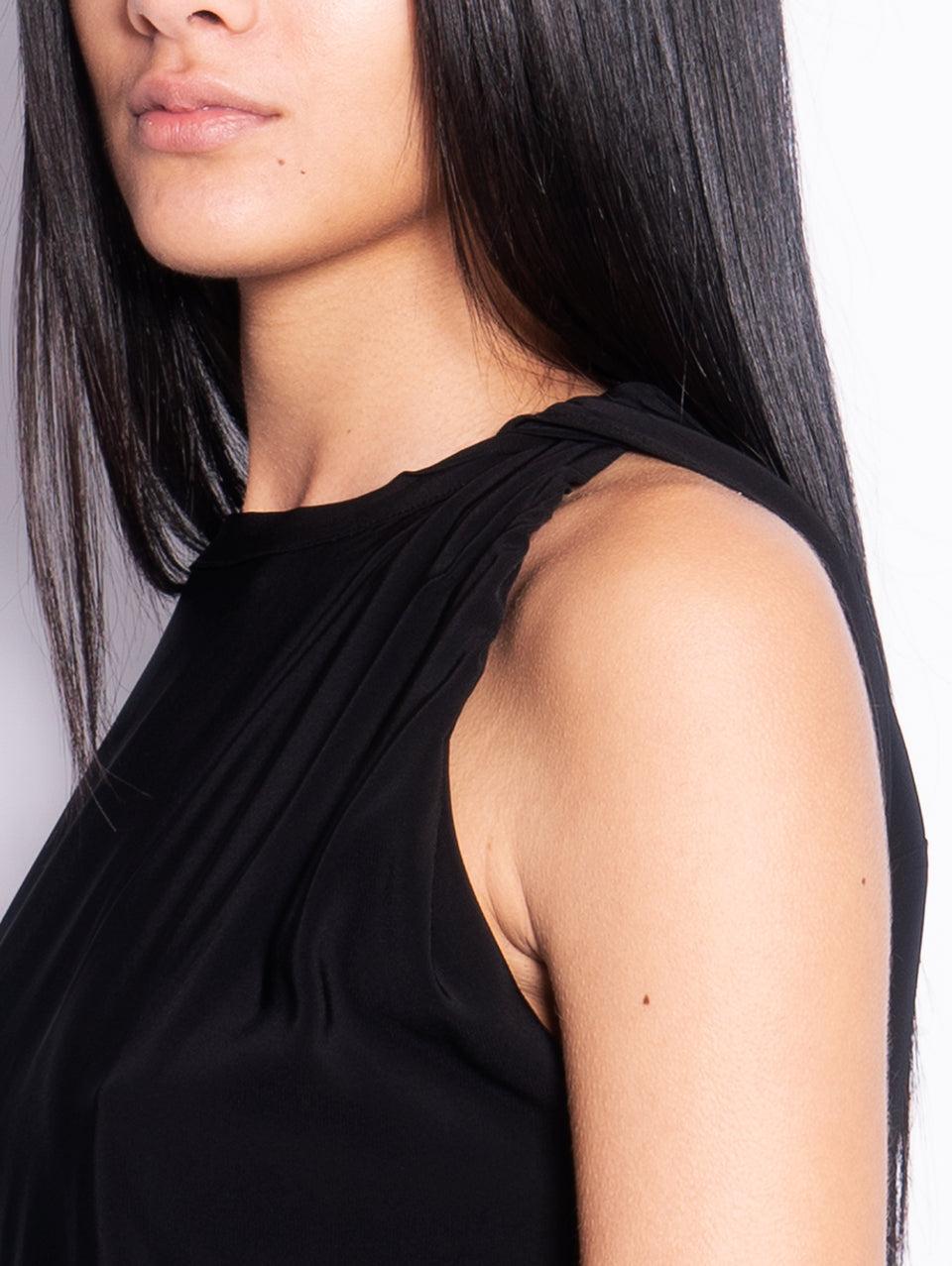 PINKO Blusa Girocollo Con Lavorazione Sulla Manica Nero