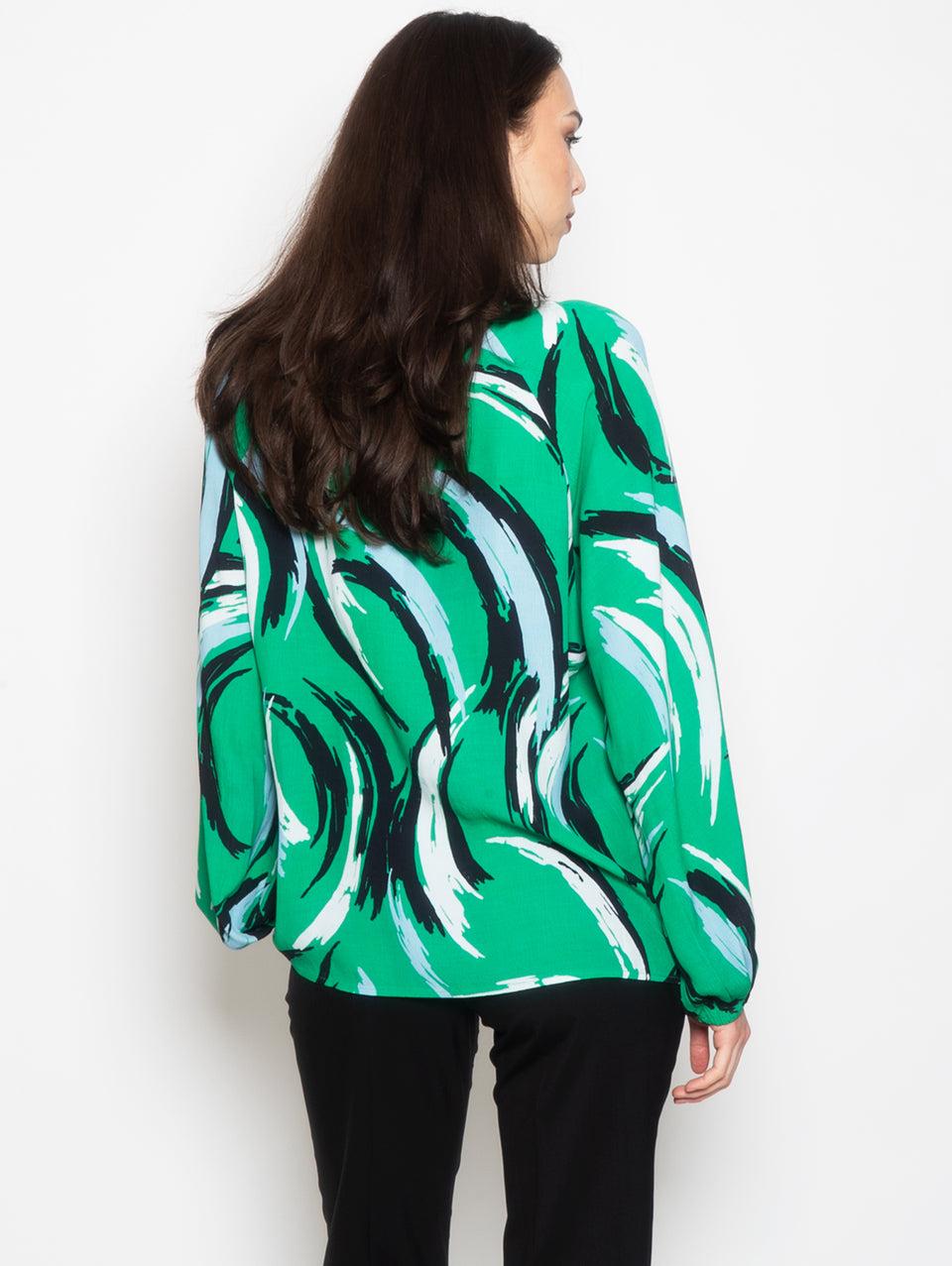 ESSENTIEL ANTWERP Blusa Stampata Con Maniche A Palloncino Verde