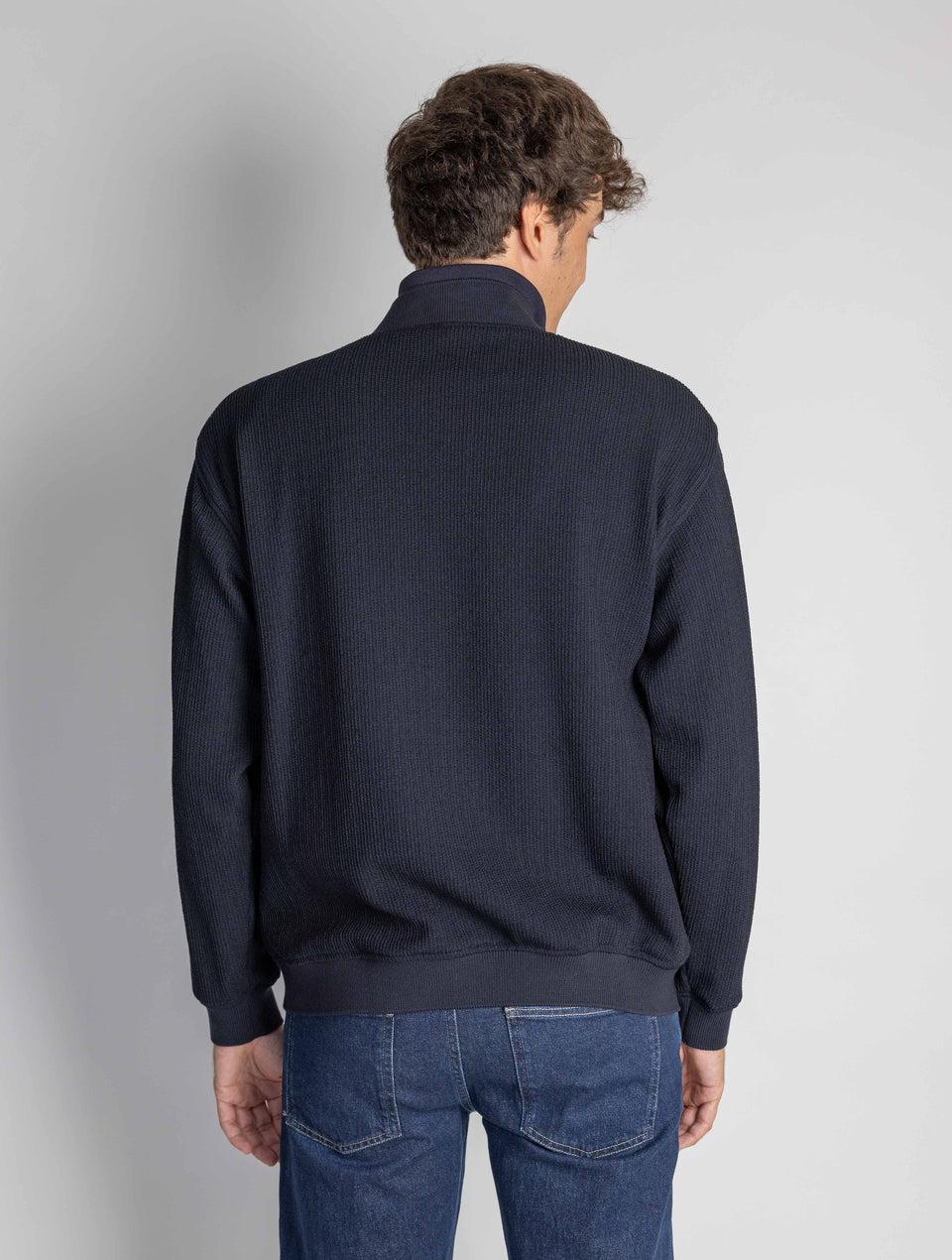 BARENA VENEZIA Bomber In Maglia Intrecciata Tofolo Blu