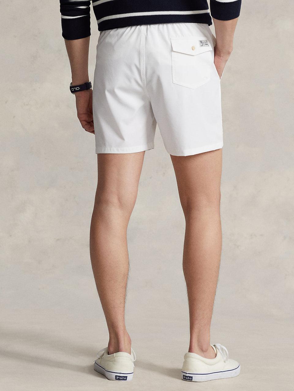 RALPH LAUREN Boxer Da Mare Tinta Unita Traveler Bianco