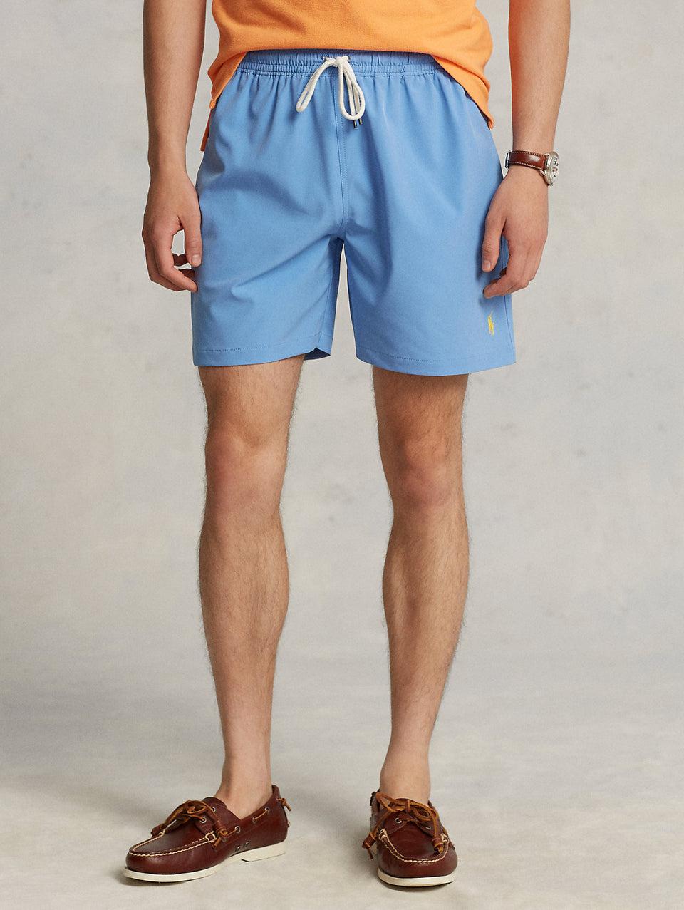 RALPH LAUREN Boxer Da Mare Tinta Unita Traveler Celeste