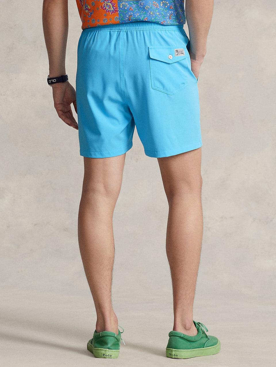 RALPH LAUREN Boxer Da Mare Tinta Unita Traveler Turchese