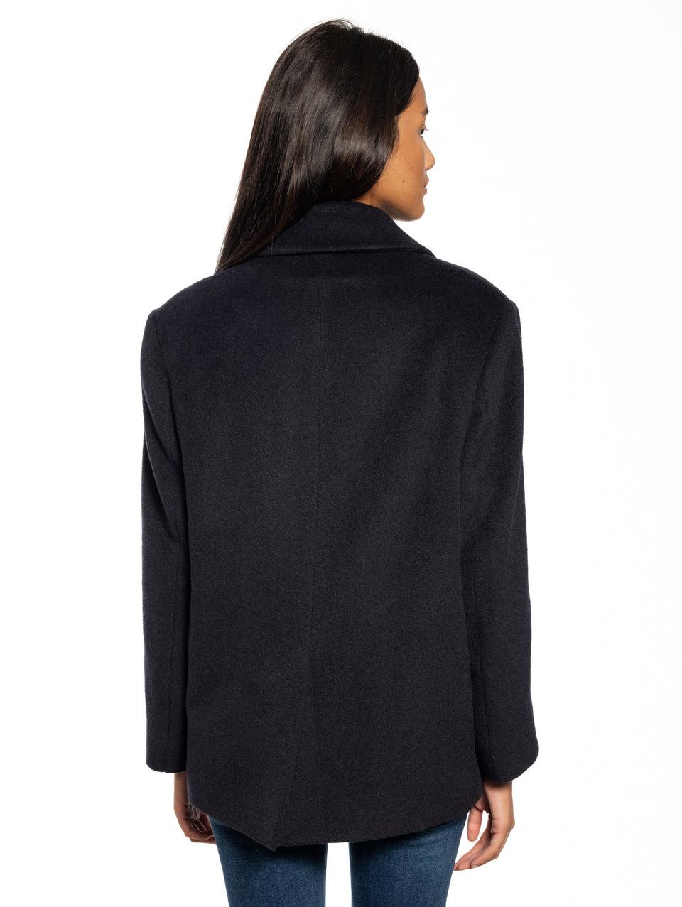 BRERAS MILANO Caban In Beaver Di Lana E Alpaca Blu