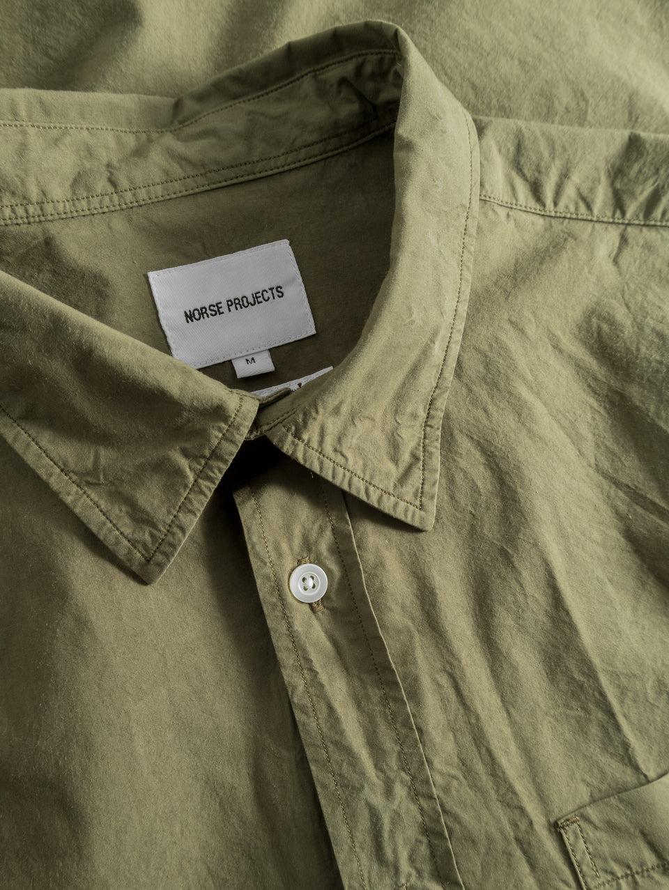 NORSE PROJECTS Camicia In Cotone Tinta In Capo Verde