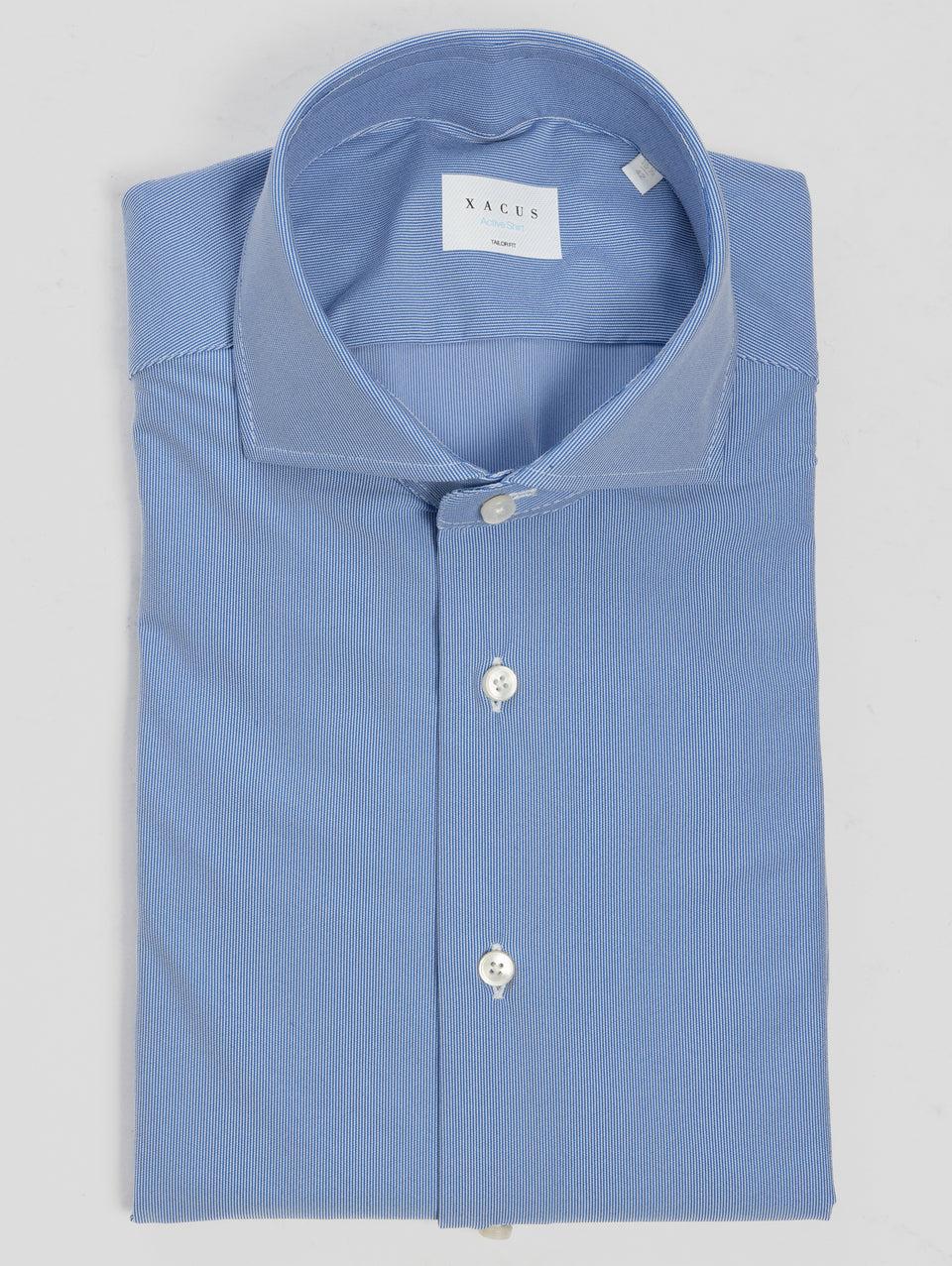 XACUS Camicia in Jersey Active Shirt Stampa Millerighe Blu