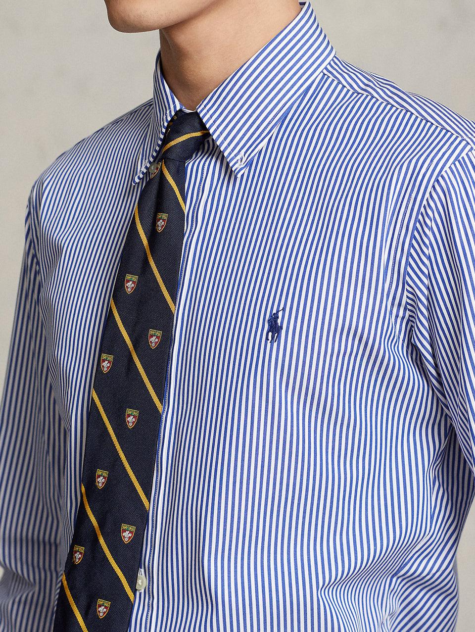 RALPH LAUREN Camicia In Popeline Elasticizzato A Righe Blu/Bianco