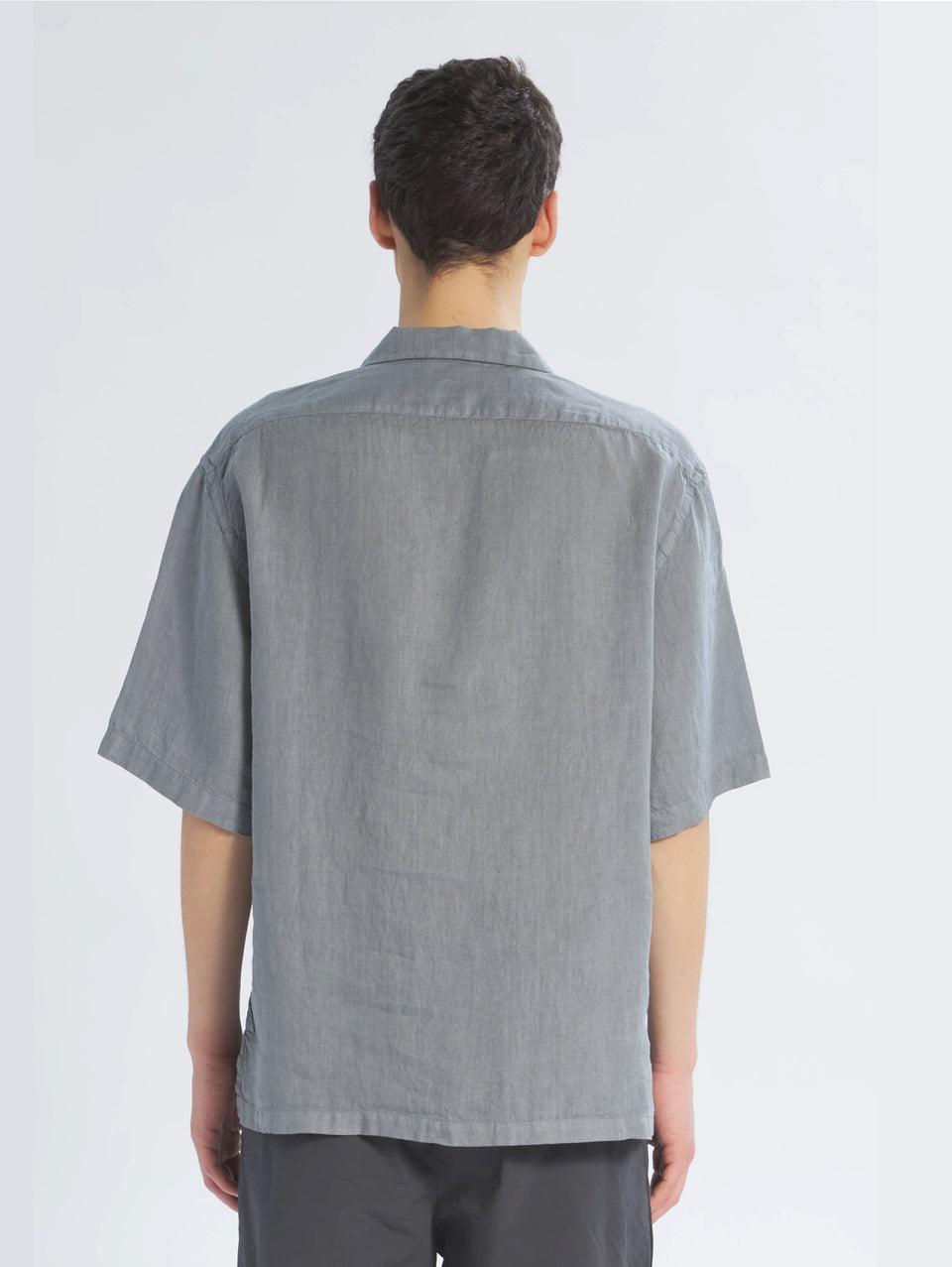 BARENA VENEZIA Camicia Mola Maniche Corte In Lino Cenere