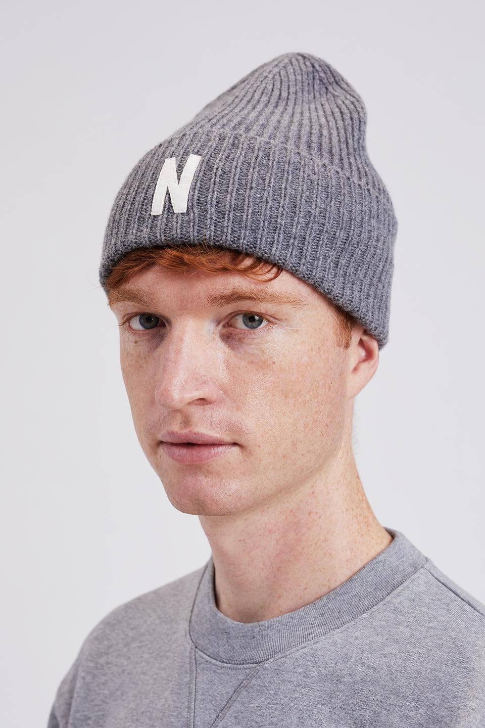 NORSE PROJECTS Capello Beanie In Lana Merinos Grigio
