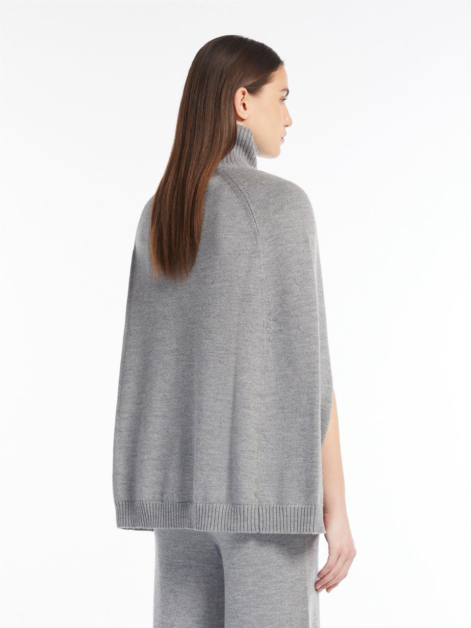 MAX MARA LEISURE Cappa In Lana Con Collo Alto Grigio