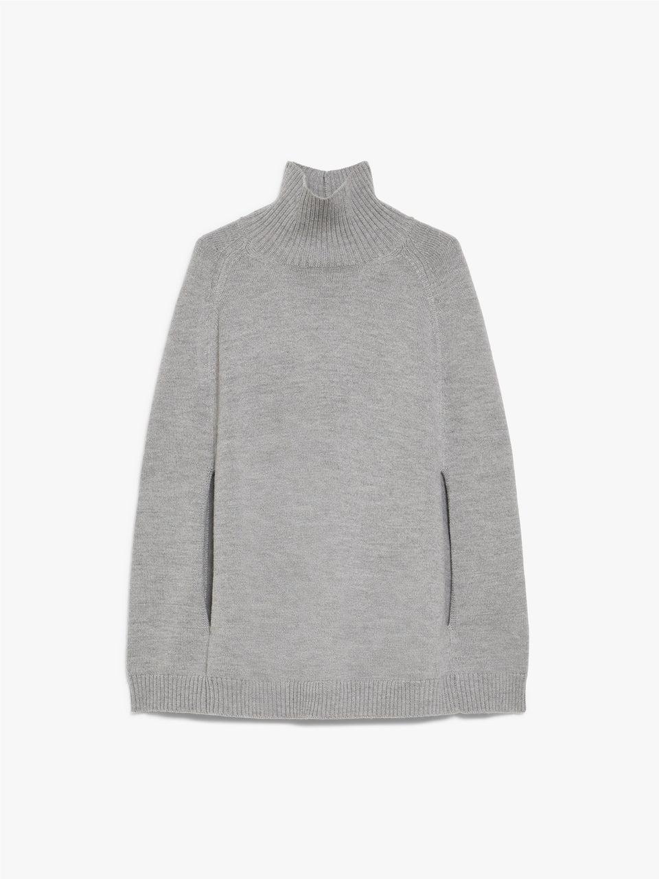 MAX MARA LEISURE Cappa In Lana Con Collo Alto Grigio