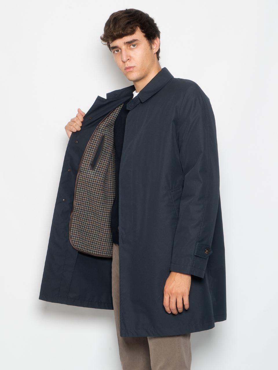 L'IMPERMEABILE Cappotto Car Coat Con Interno In Lana Martin Blu