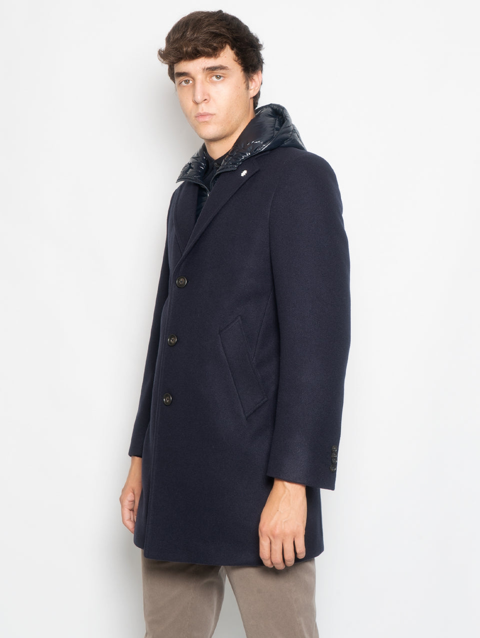 MANUEL RITZ Cappotto Con Pettorina E Cappuccio Staccabile Blu