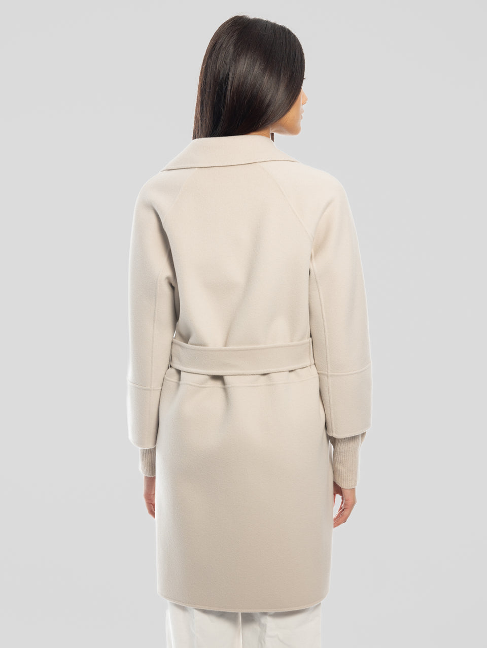 MAX MARA Cappotto Cucito A Mano In Doppio Di Lana Arona Ecrù