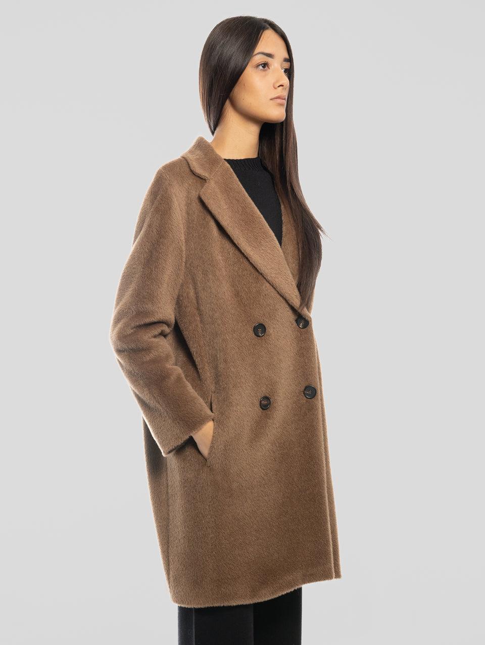 MAX MARA Cappotto Doppiopetto In Alpaca E Lana Roseto Cammello