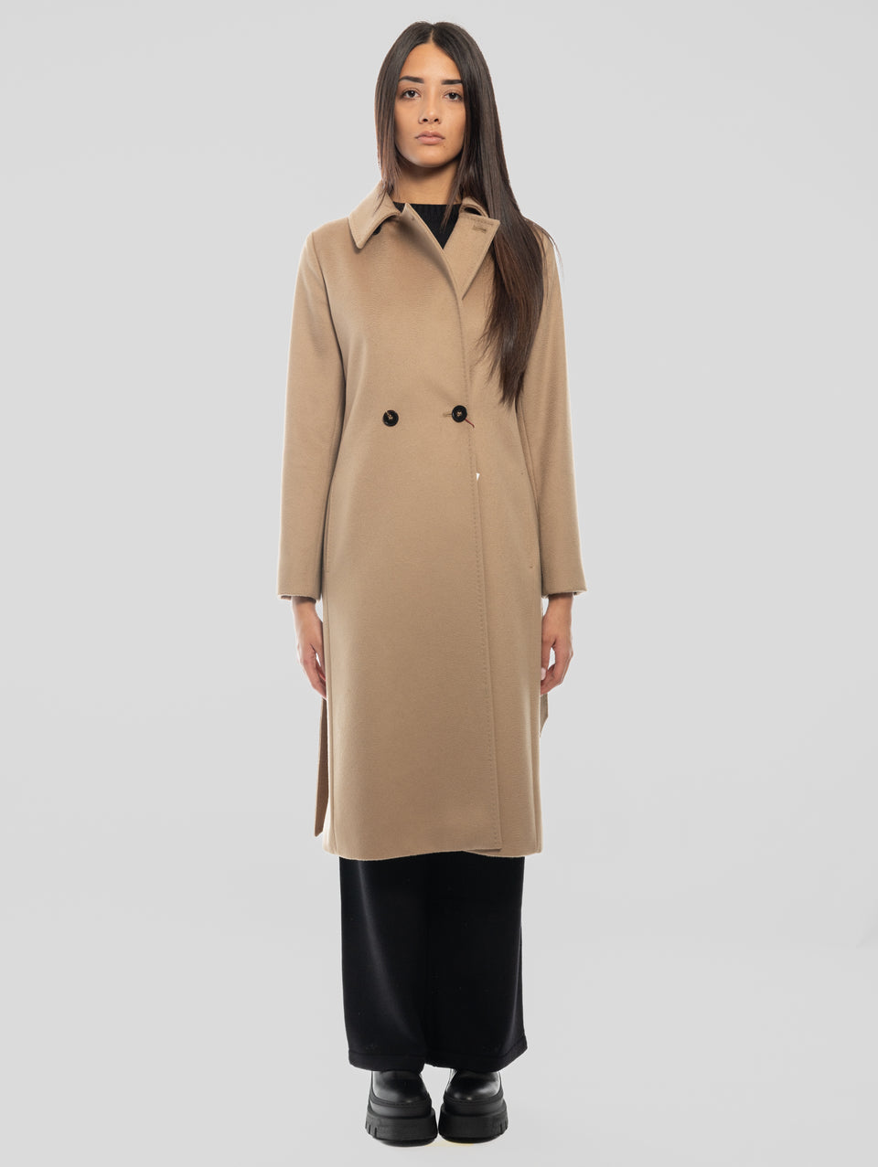 MAX MARA Cappotto Doppiopetto In Drap Di Lana BCollag Cammello