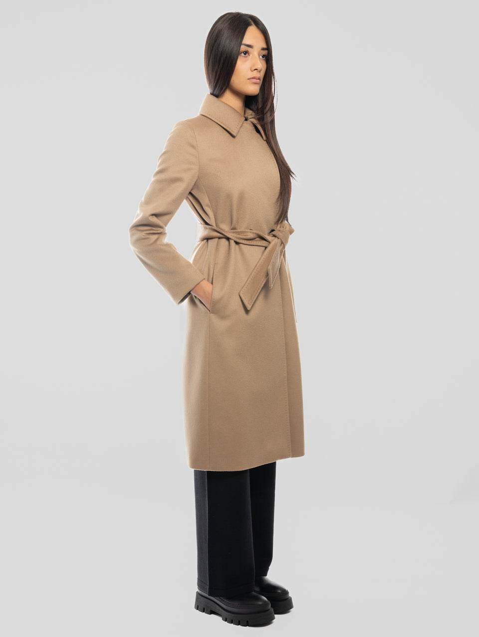 MAX MARA Cappotto Doppiopetto In Drap Di Lana BCollag Cammello