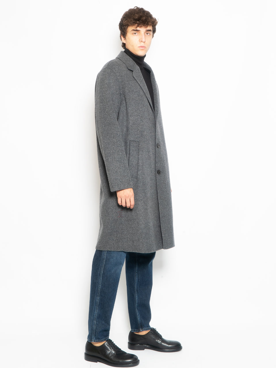 AMARANTO Cappotto Over Fit Monopetto Sfoderato Piombo