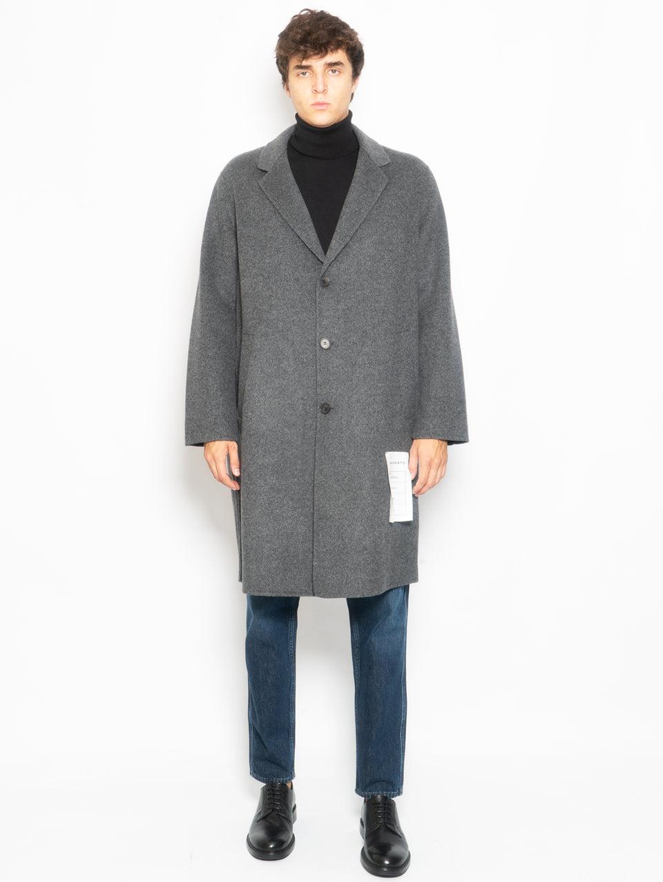 AMARANTO Cappotto Over Fit Monopetto Sfoderato Piombo