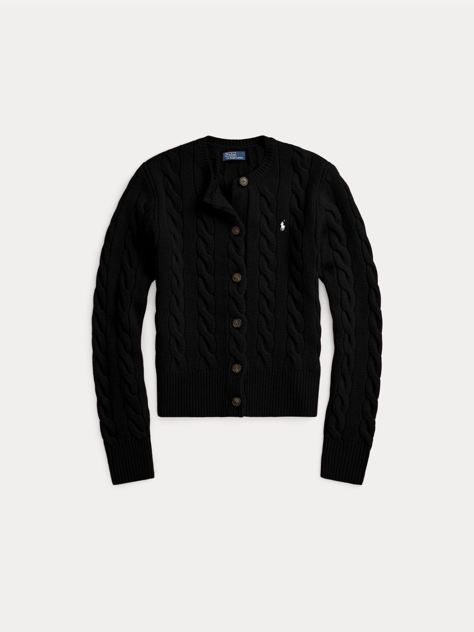 RALPH LAUREN Cardigan A Trecce In Misto Cashmere Nero