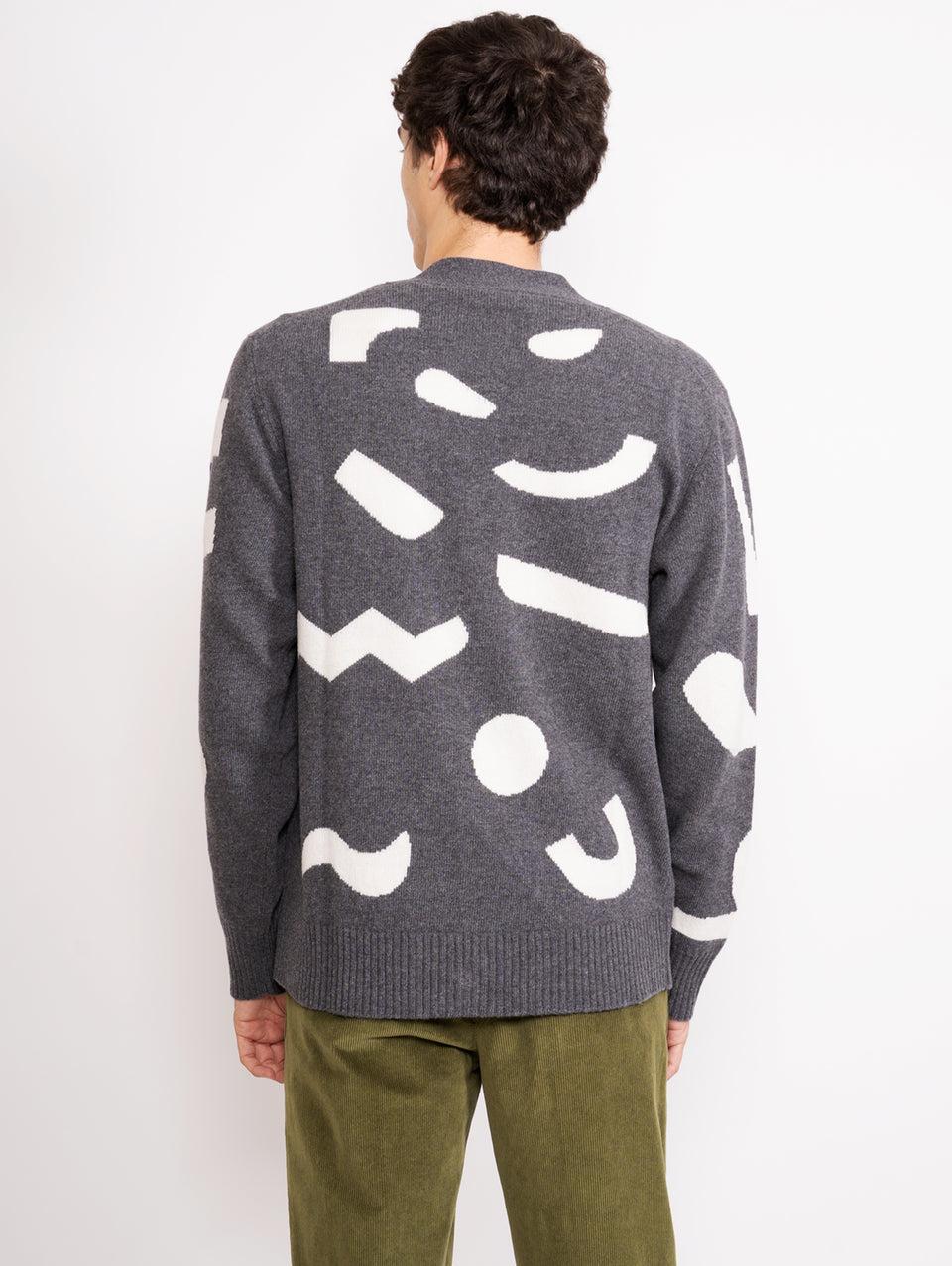 OFFICINE GÉNÉRALE Cardigan Con Intarsio A Contrasto Grigio