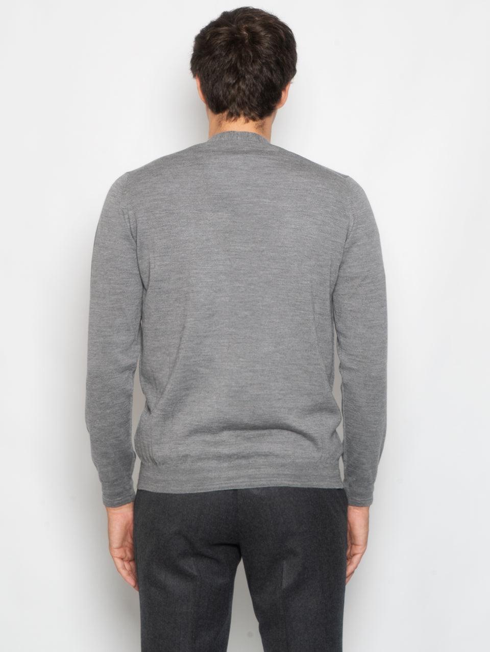 ALPHA STUDIO Cardigan Con Taschino In Merinos Grigio