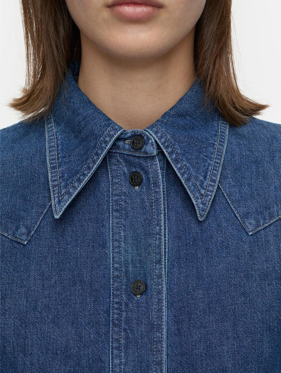 CLOSED Camicia Western In Denim Blu
