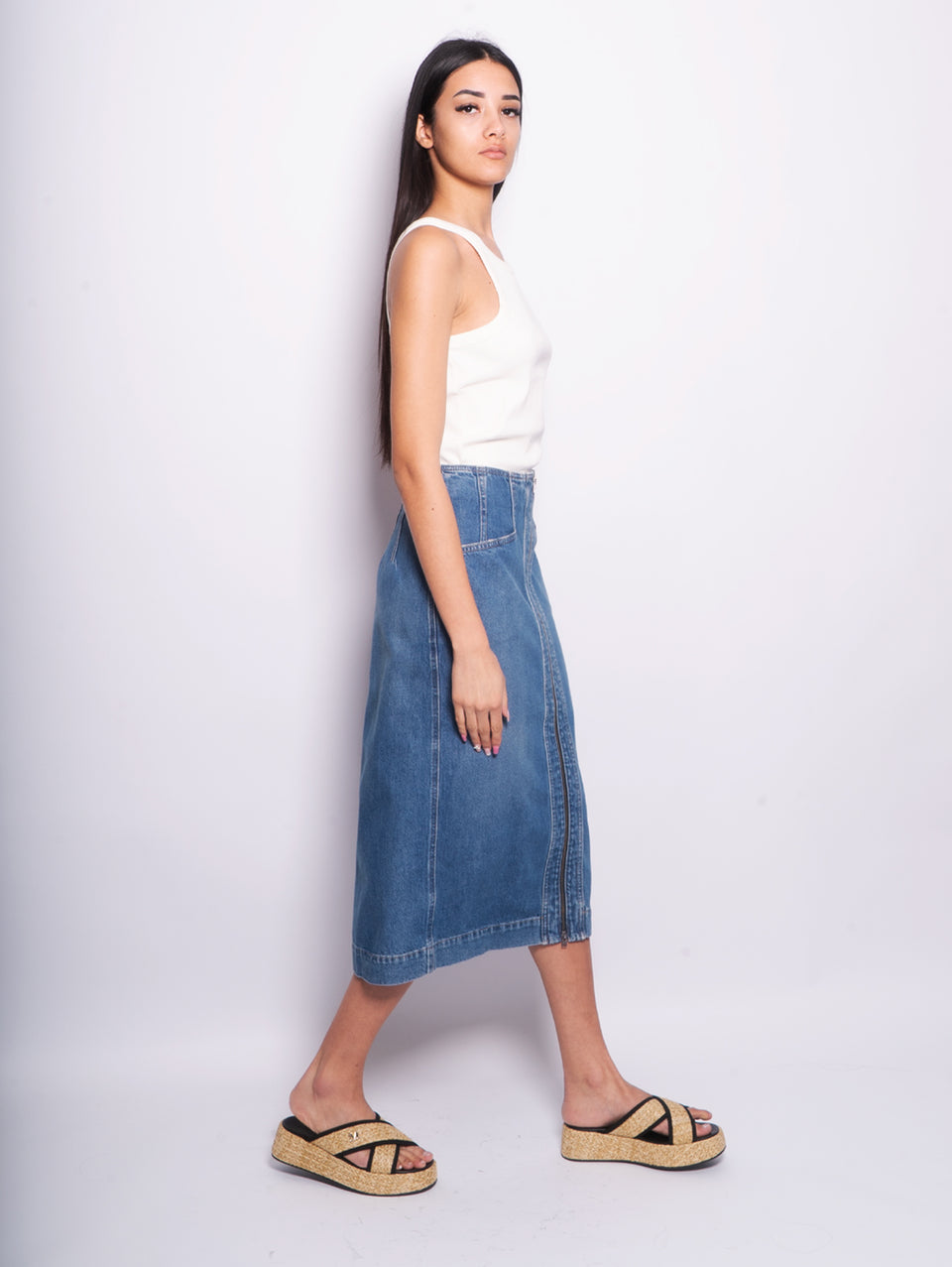 CLOSED Gonna In Denim A Tubino Blu Medio