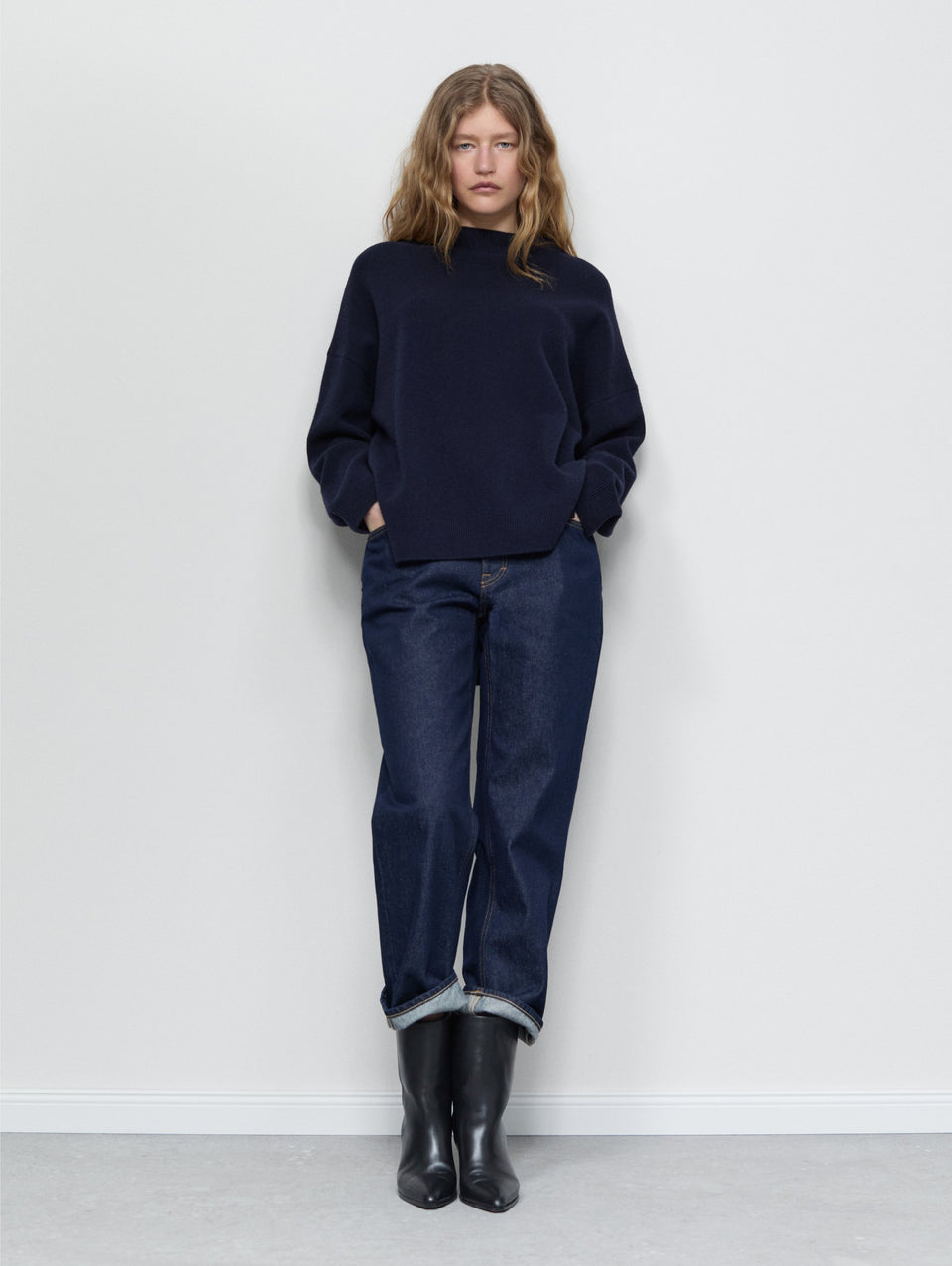 CLOSED Jeans Cropped Con Vita Media Blu