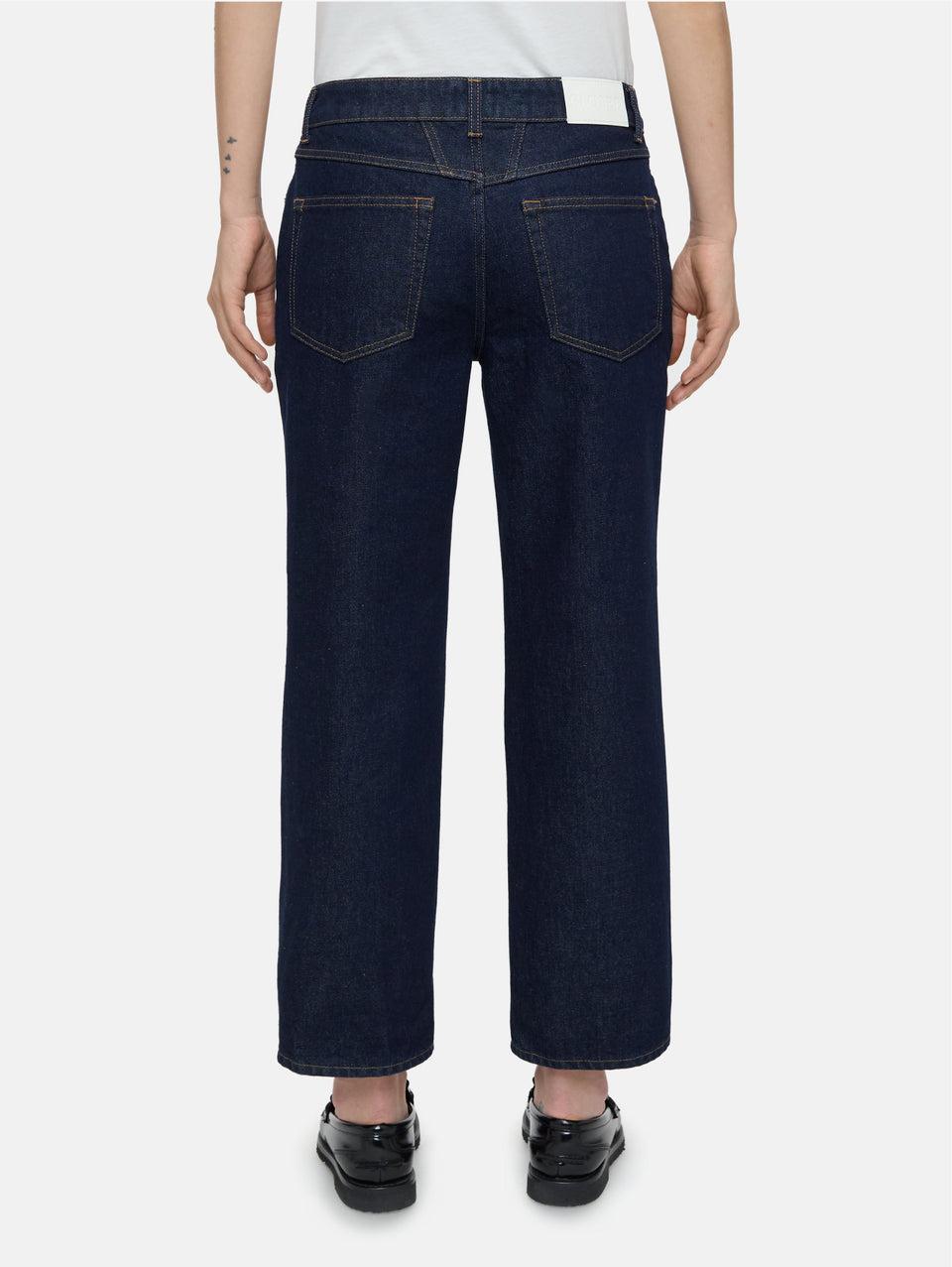 CLOSED Jeans Cropped Con Vita Media Blu